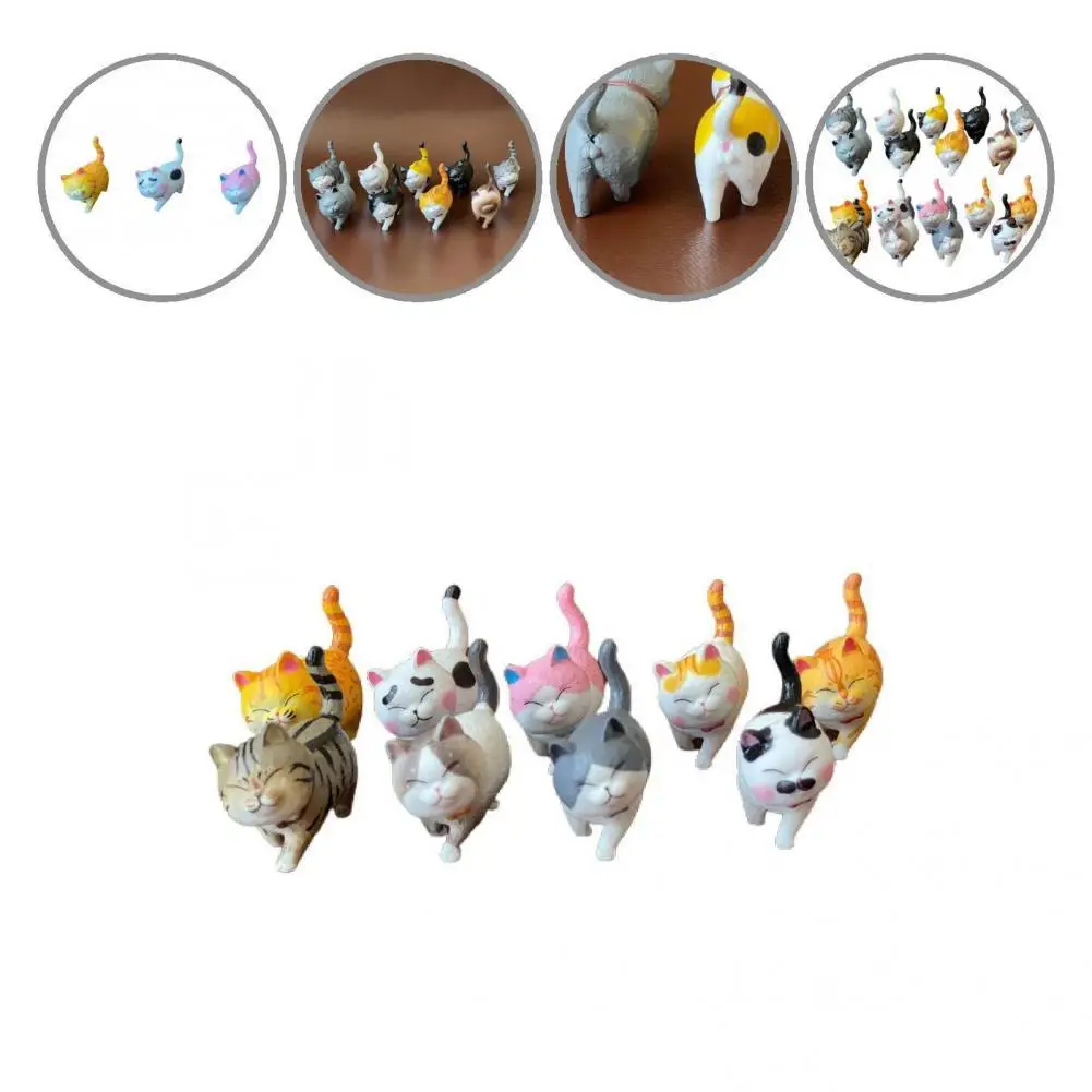 

9Pcs Useful Micro Decor Collectable Garden Decoration Mini Cats Statue for Girl Cats Statue Kitty Decoration Model