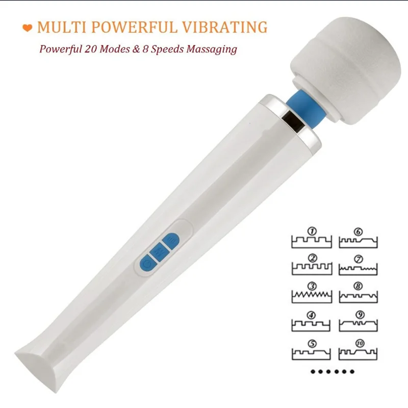 Беспроводной массажер 20 режимов вибрации 8 скоростей USB-зарядка ручной