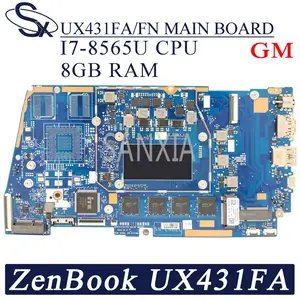 kefu ux431fafn laptop motherboard for asus zenbook 14 ux431fa ux431fn ux431f original mainboard 8gb ram i7 8565u gm free global shipping