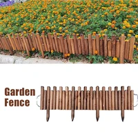 spiked log roll border easy plug in fence palisade corrosion resistant wooden edging fence for flower beds lawns paths spot