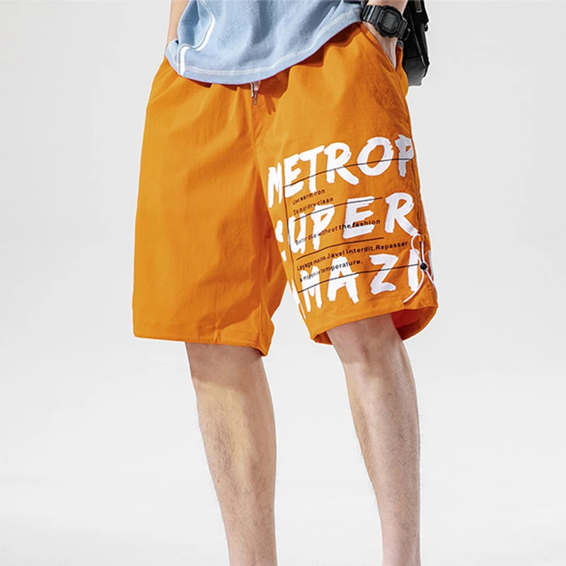 

Men Summer New Classic Man Casual Shorts Men's Fashion Drawstring Beach Shorts Summer New Letter Printing Shorts Male 3XL MKD041