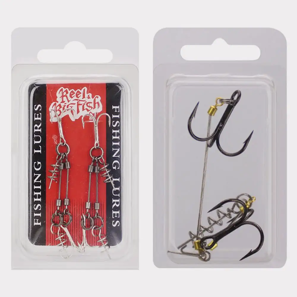 Swivel String Sea Fishing Stainless Steel Hook Anti-Winding Rigs 2 Arms Wire Leader Hook Rig Barbed Hook Accessories