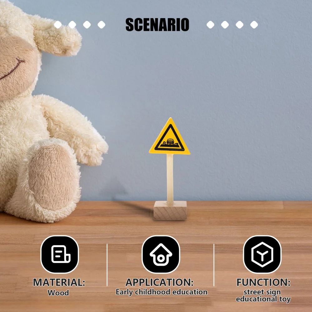 

1 Set of Educational Toys Wooden Traffic Signs Educational Road Sign Toys