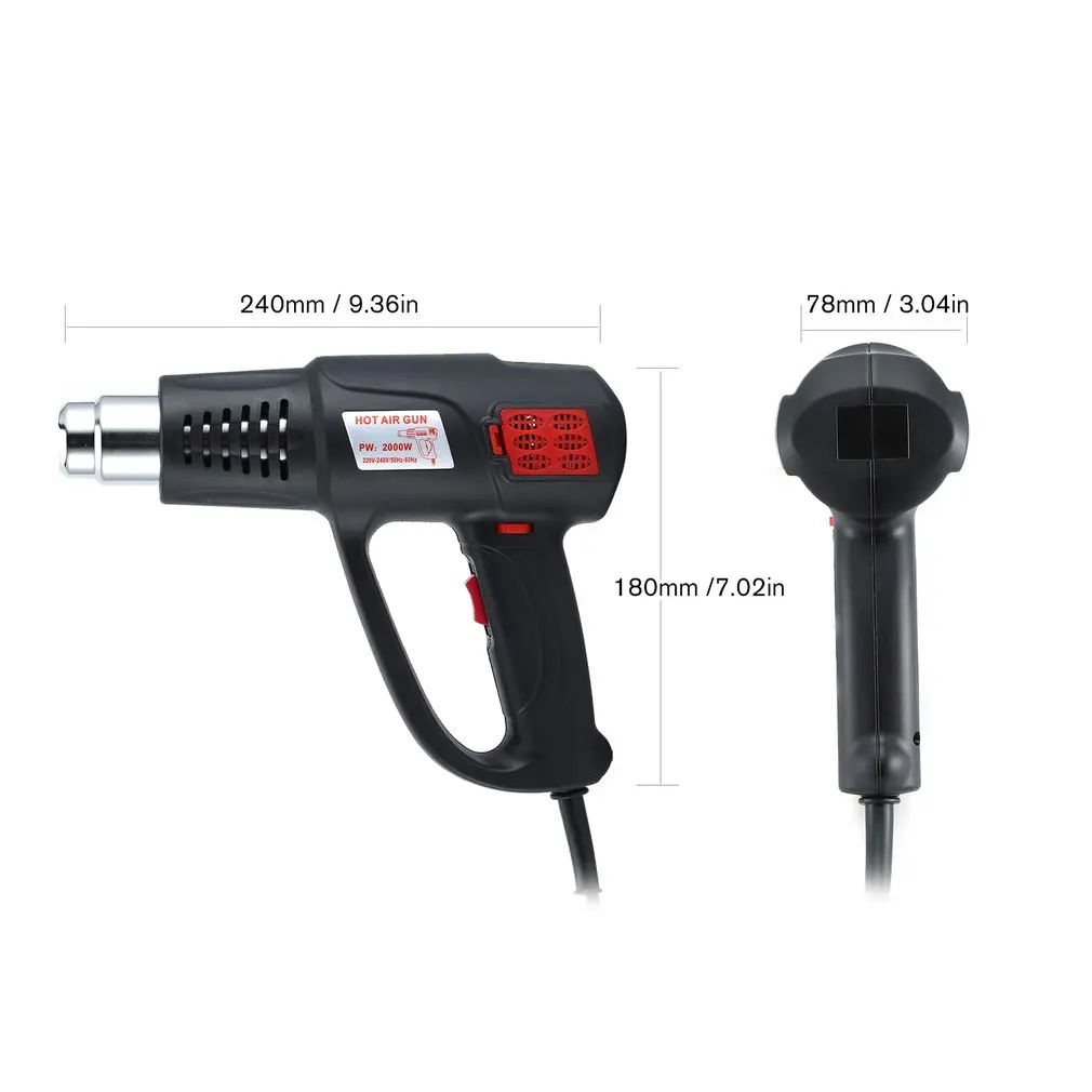 2000W Electric Industrial Hot Heat Air Gun Tool Temperature Adjustable Blower Shrink Paint Stripper Thermal Power tool | Инструменты