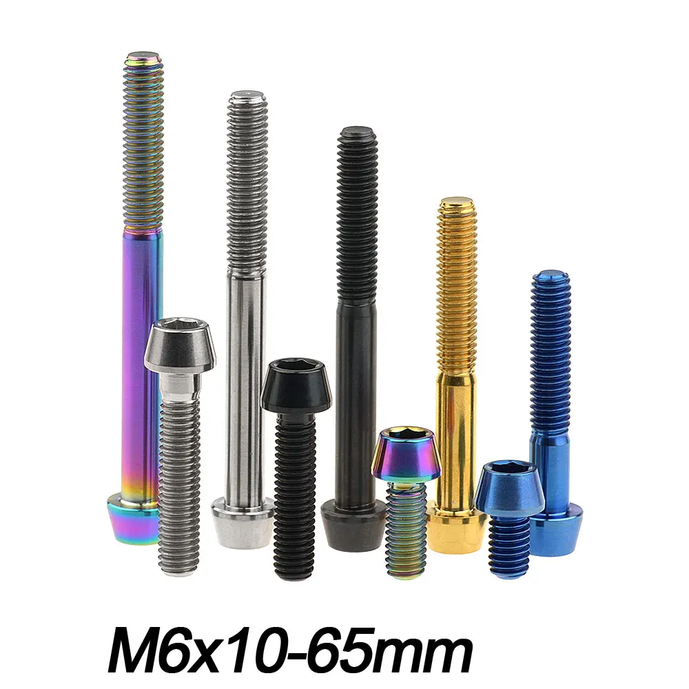 Титановый винт Ti M6x10 16 18 20 25 30 35 40 45 50 55 60 65 мм шестигранный ключ коническая головка