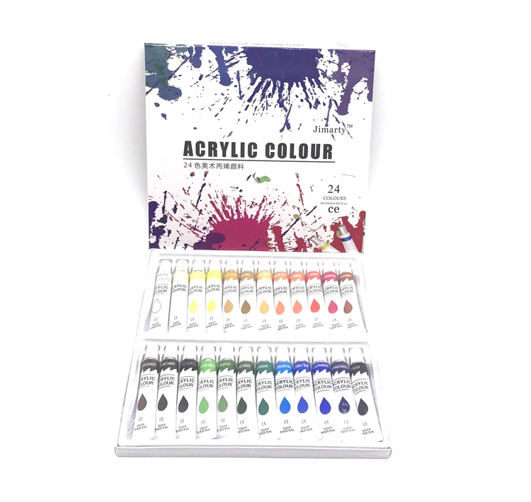 24 цвета s 12 мл/тюбик акриловой краски набор цветной художественной для рисования
