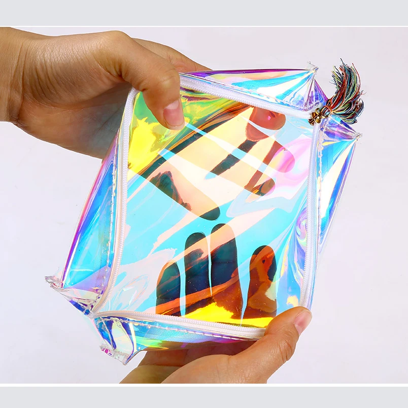 Разноцветный Kawaii Прозрачный лазерный пенал милый цветной для подарок школьные