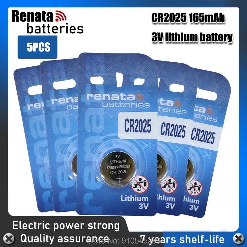 5 шт. RENATA 3 в CR2025 батарейки форме монеты DL2025 BR2025 KCR2025 CR 2025 литиевая батарея для часов