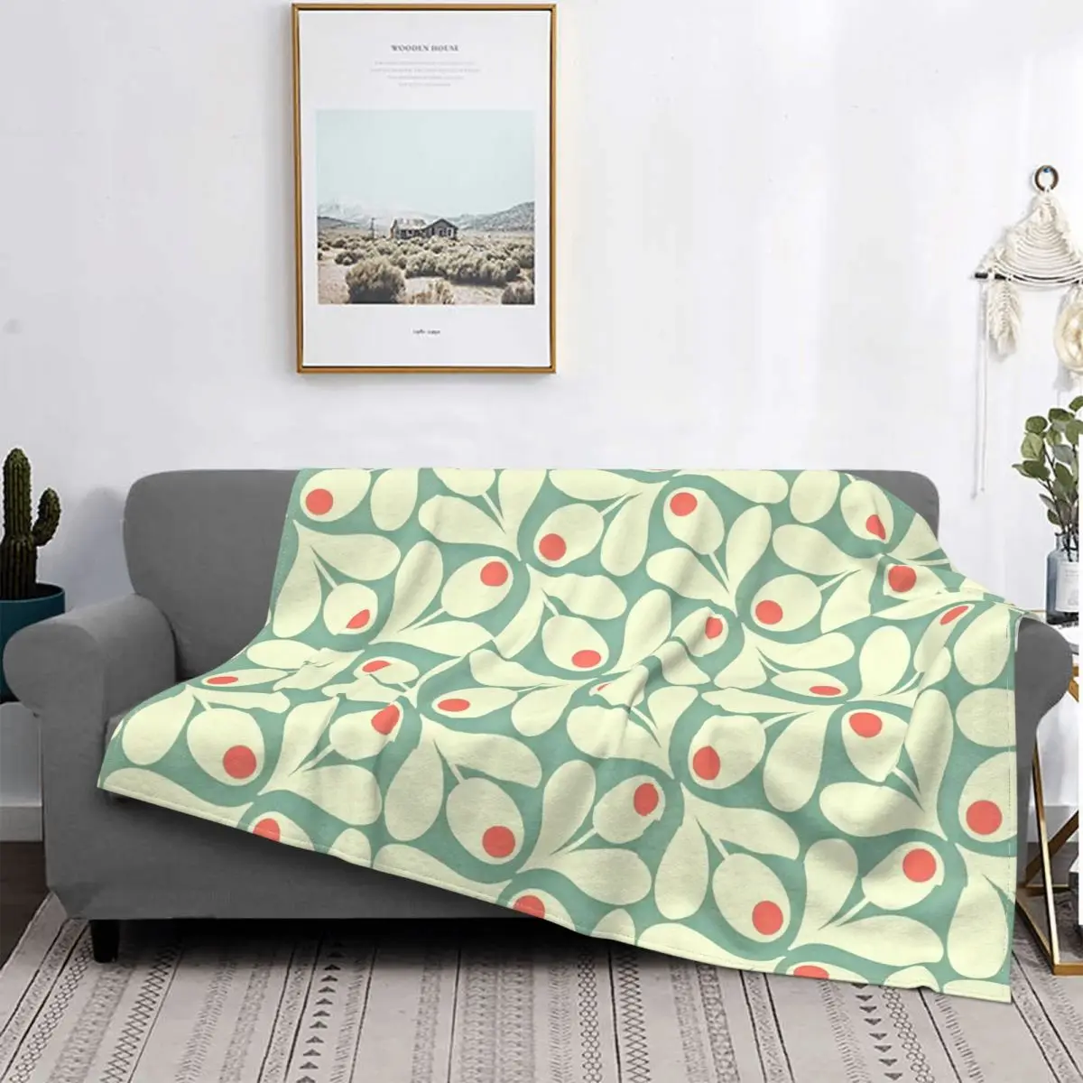 

Orla Kiely-Manta textil de franela, decoración sencilla, multifunción, ligera, para sofá, colchas de coche