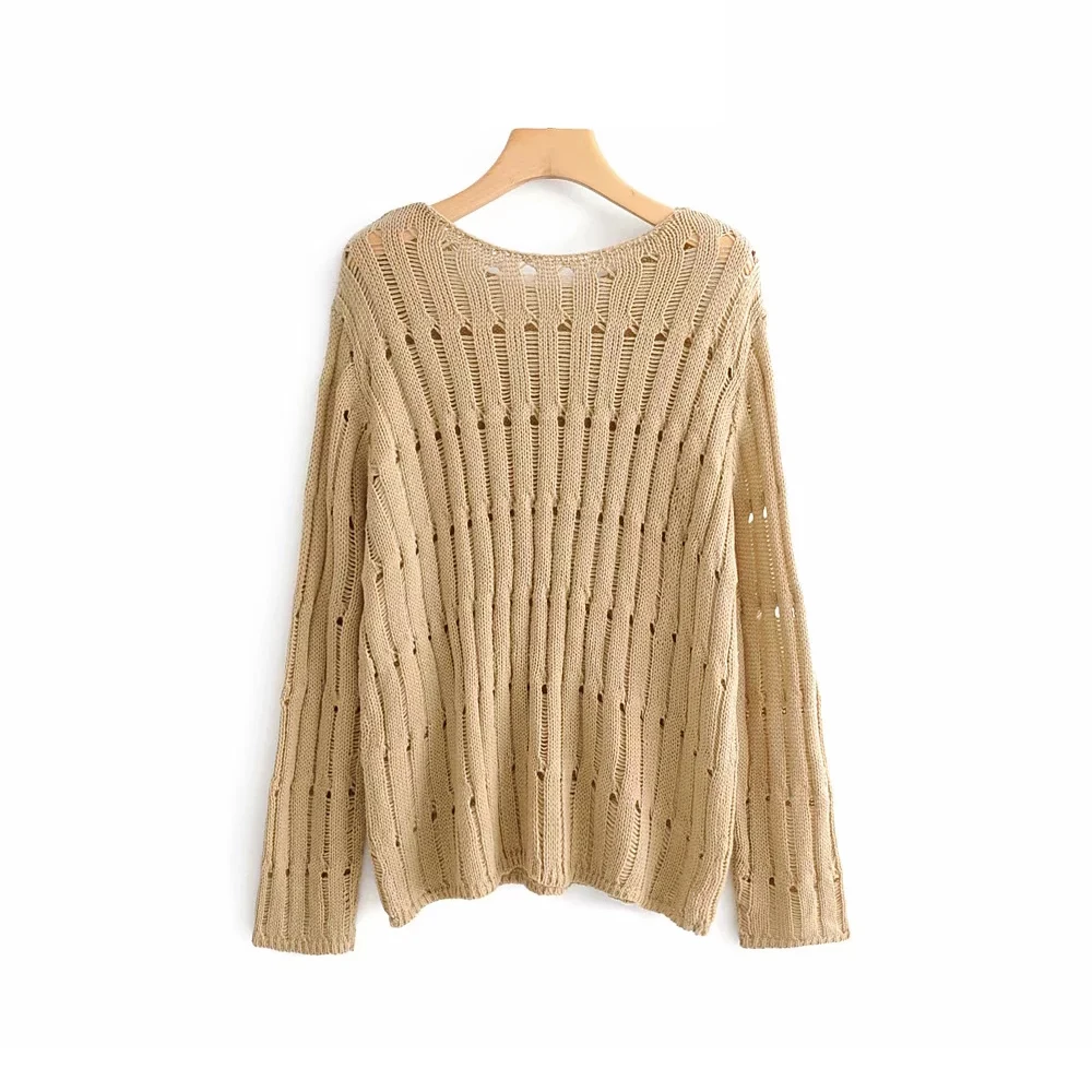 Женский Свободный Вязаный Свитер оверсайз женские винтажные пуловеры без