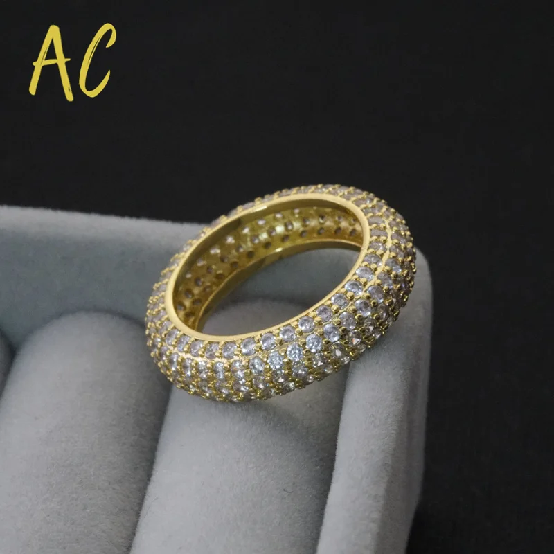 

Round Luxury Finger Rings For Women Gold Plated Zircon Paved Dubai Women's Ring for Bridal Engagement Christmas Jewelry Gift