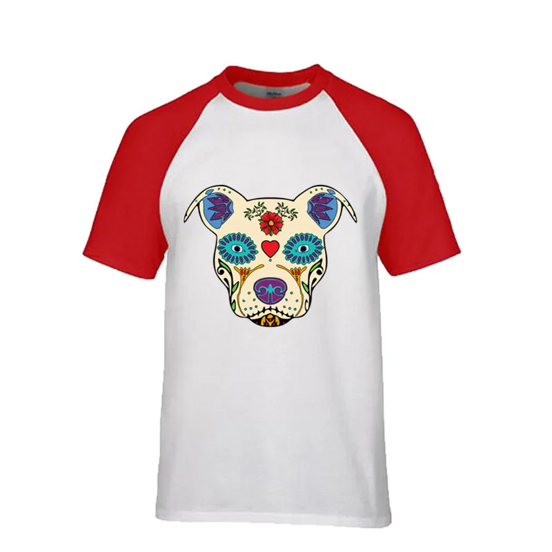 Мужские футболки питбулл сахар Череп бульдог фитнесс капли на плечах дешевые