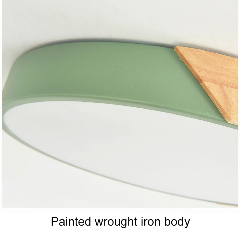 

Newly Nordic Round LED Ceiling Light Wood Macaron Ceiling Light for Bedroom Dining Room VA88