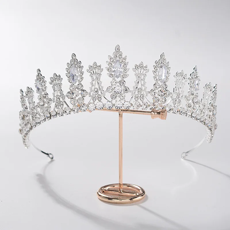 

KMVEXO Luxury Rose Gold Tiaras And Crowns For Women Crystal Hair Jewelry Queen Diadems Bridal Headbands Wedding Hair Accessory