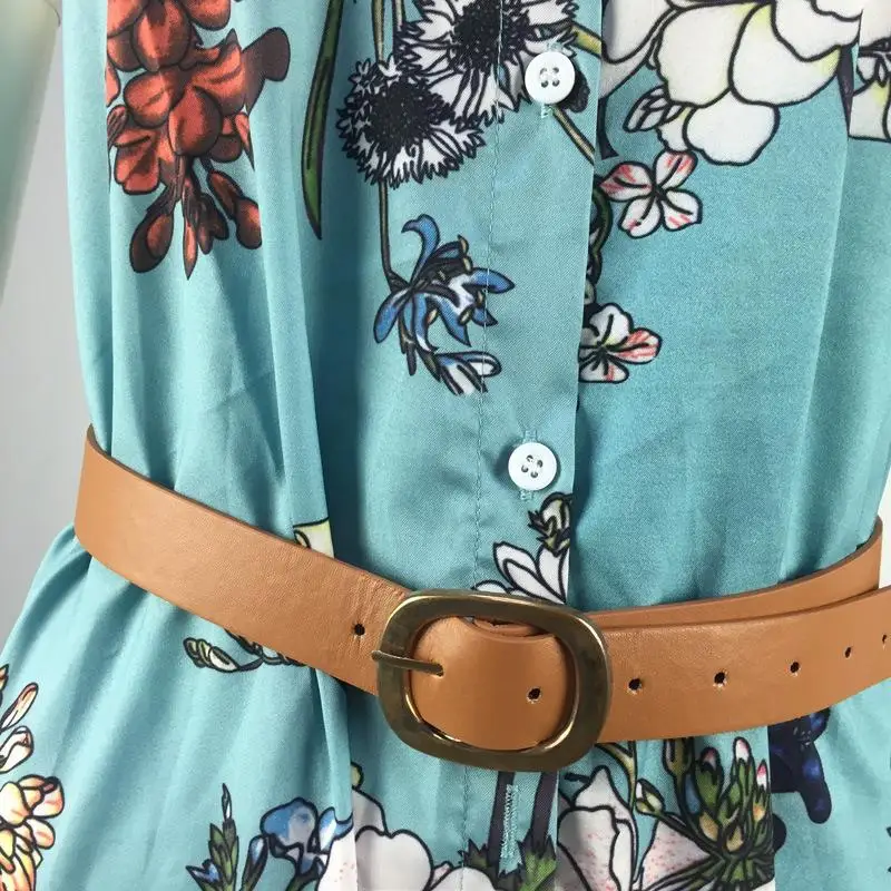 

ZITY Summer Women Long Dress Floral Print Summer Maxi Bohemian Beach Dress Elegant Party Dress Office Shirt Dress