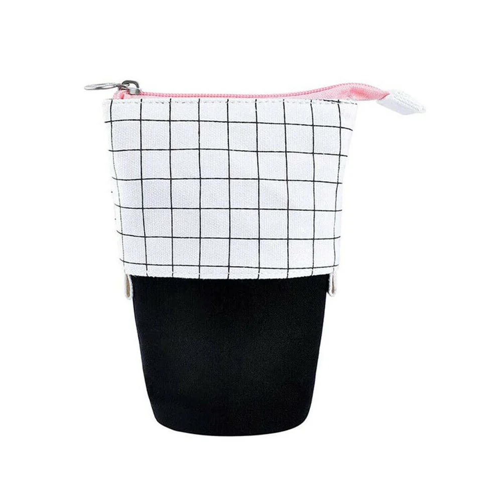 

1 Pcs Pencil Holder Telescopic Pencil Case Pen Box Stationery Pouch Bag Canvas Portable Zipper Closure Pen Organizer Storage