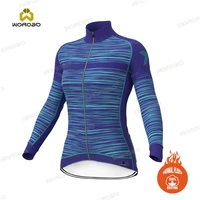 lady cycle clothes road bike uniforms winter thermal fleece long sleeve tops 2020 women sports team jacket maillot ciclismo