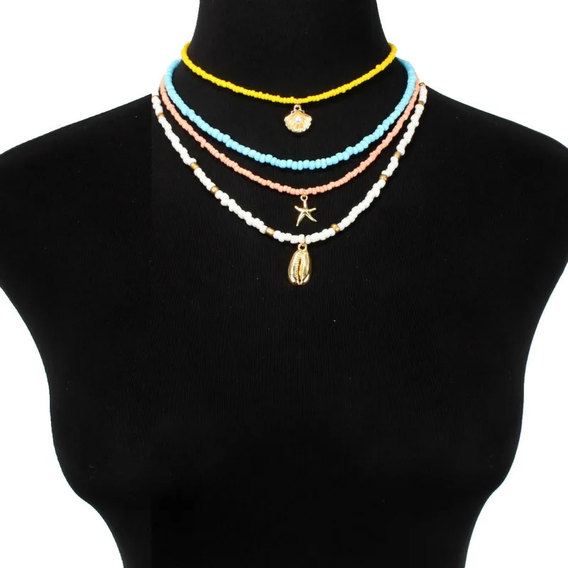 Акриловые Многослойные Ракушки Морская звезда цепи ожерелья преувеличенные