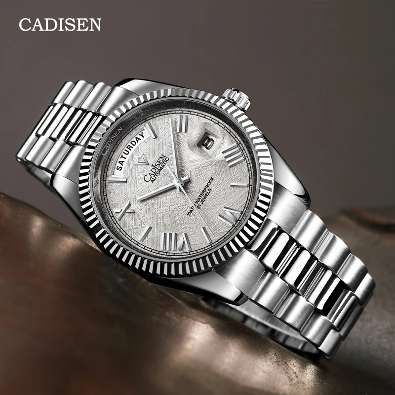 CADISEN 2021 New Watch For Men Automatic Men Mechanical Wristwatches MIYOTA 8285 Sapphire Business Stainless Steel Montre Homme