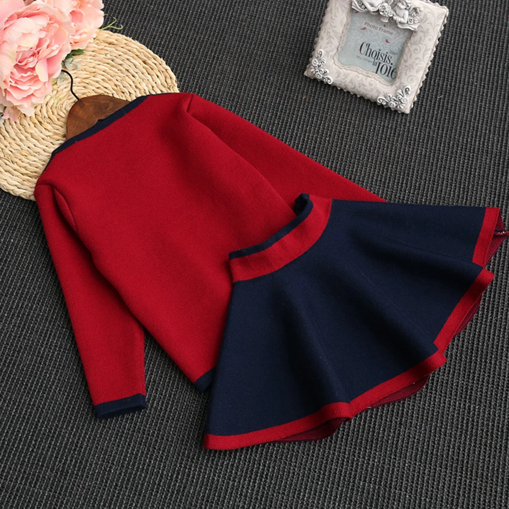 Детский трикотажный комплект из топа и платья на осень|girls clothing sets|clothing setsfashion girl |