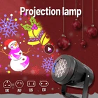 Рождественский лазерный проектор с 16 узорами, вращающийся проектор, сценический декор для помещений и вечеринок, освещение для рождества, Нового года, уличные светодиодные лампы