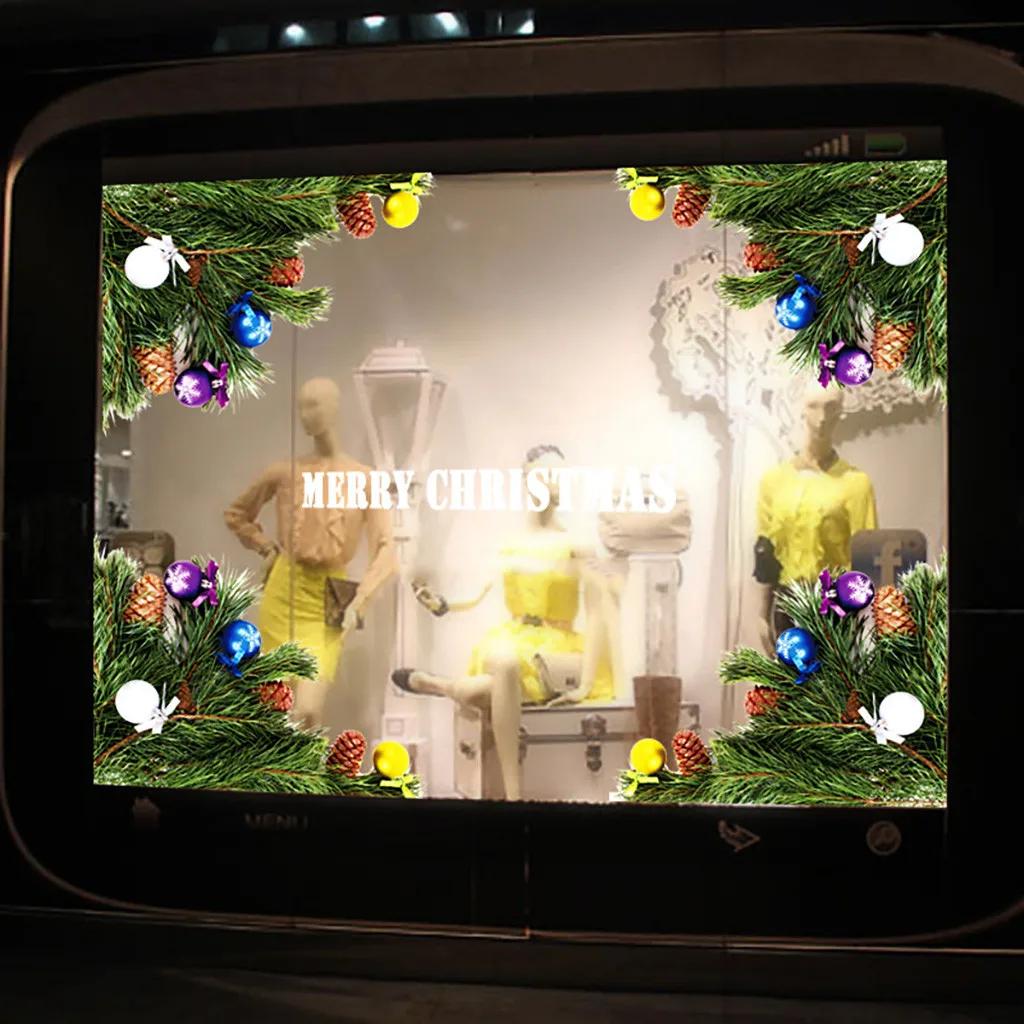 Рождественские наклейки на стену окна домашний магазин Декор сделай сам модные