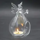 Стеклянный подвесной чайный светильник Angel Glass, прозрачный подсвечник для свадьбы, бара вечерние вечеринки, уличный подсвечник, украшение для дома и сада