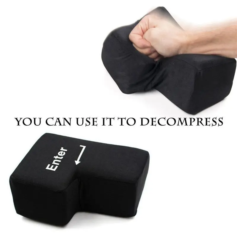 Enter Key Pillow Big USB Button Stress Relief Vent Tools Unbreakable Relax key Office Desktop Nap | Дом и сад