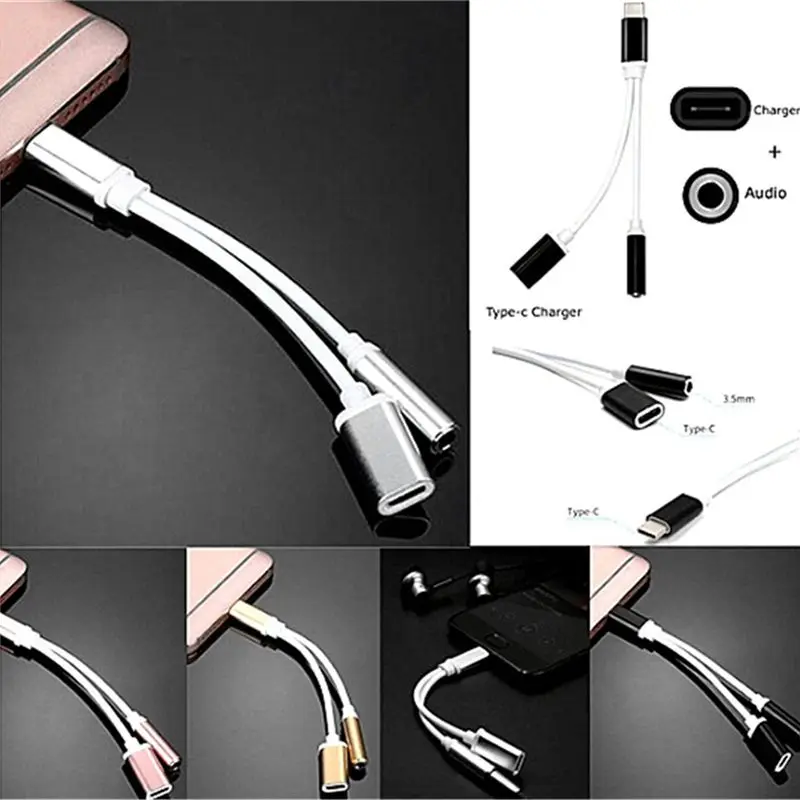 USB TYPE C 3 5 аудио кабель для гарнитуры адаптер зарядки телефона|Аксессуары