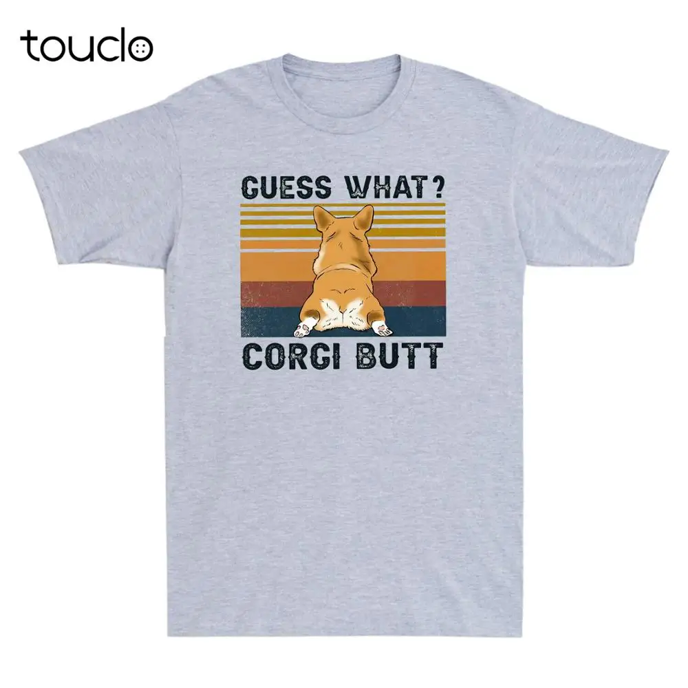 

New Gues* What Funny Corgi Butt Meme Vintage Men'S T-Shirt Novelty Humor Adult Tee Unisex S-5Xl