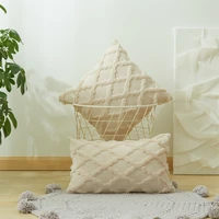 3d plush embroidered cushion cover geometric rattan decorative pillow case nordic soft sofa throw pillow covers home fall decor