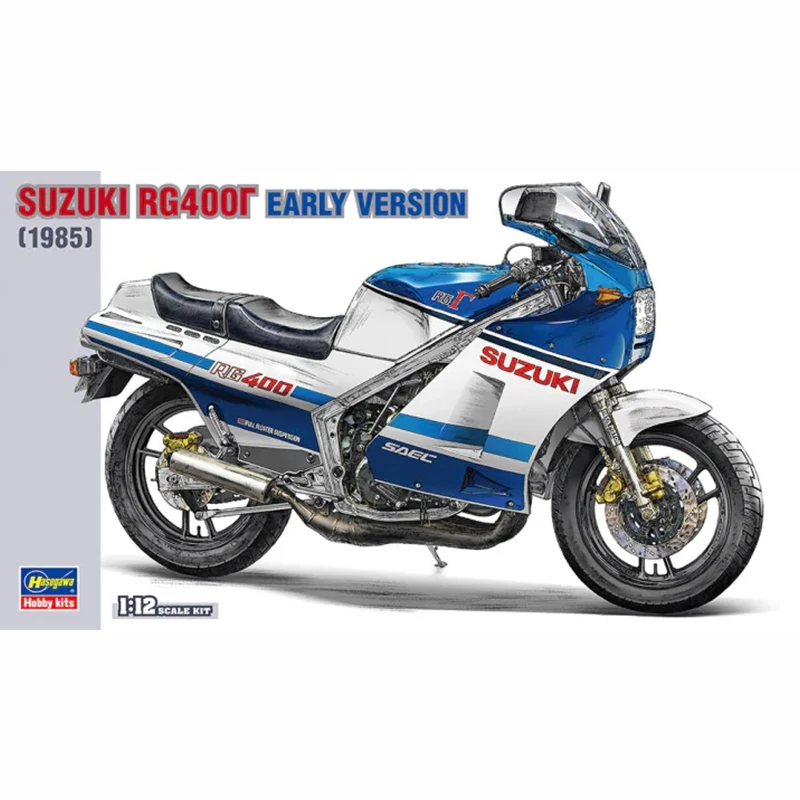 

Сборная модель 1/12, мотоцикл Suzuki RG400 ранней версии 21509