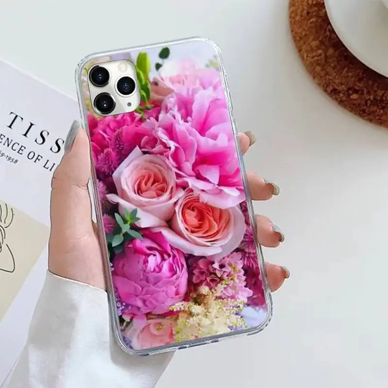 

colorful peonies Flowers art Phone Case For iphone 12 5 5s 5c se 6 6s 7 8 plus x xs xr 11 pro max