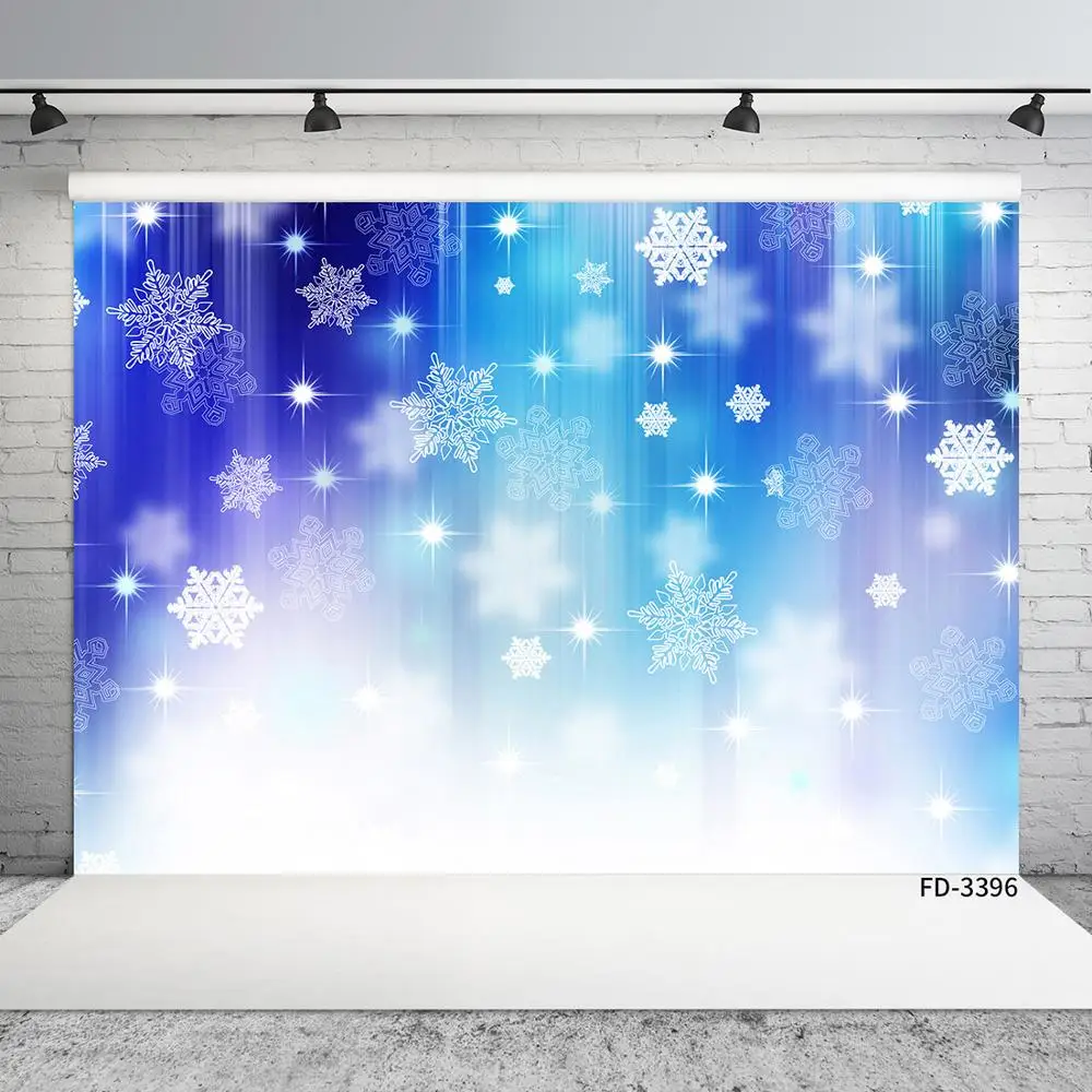 Виниловый фон для детской вечерние ъемки с изображением мерцающих снежинок