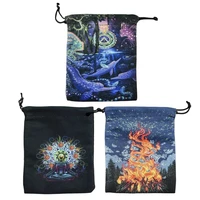 printed velvet ta rots storage bag oracle card witch divination accessories ta rot cards drawstring package
