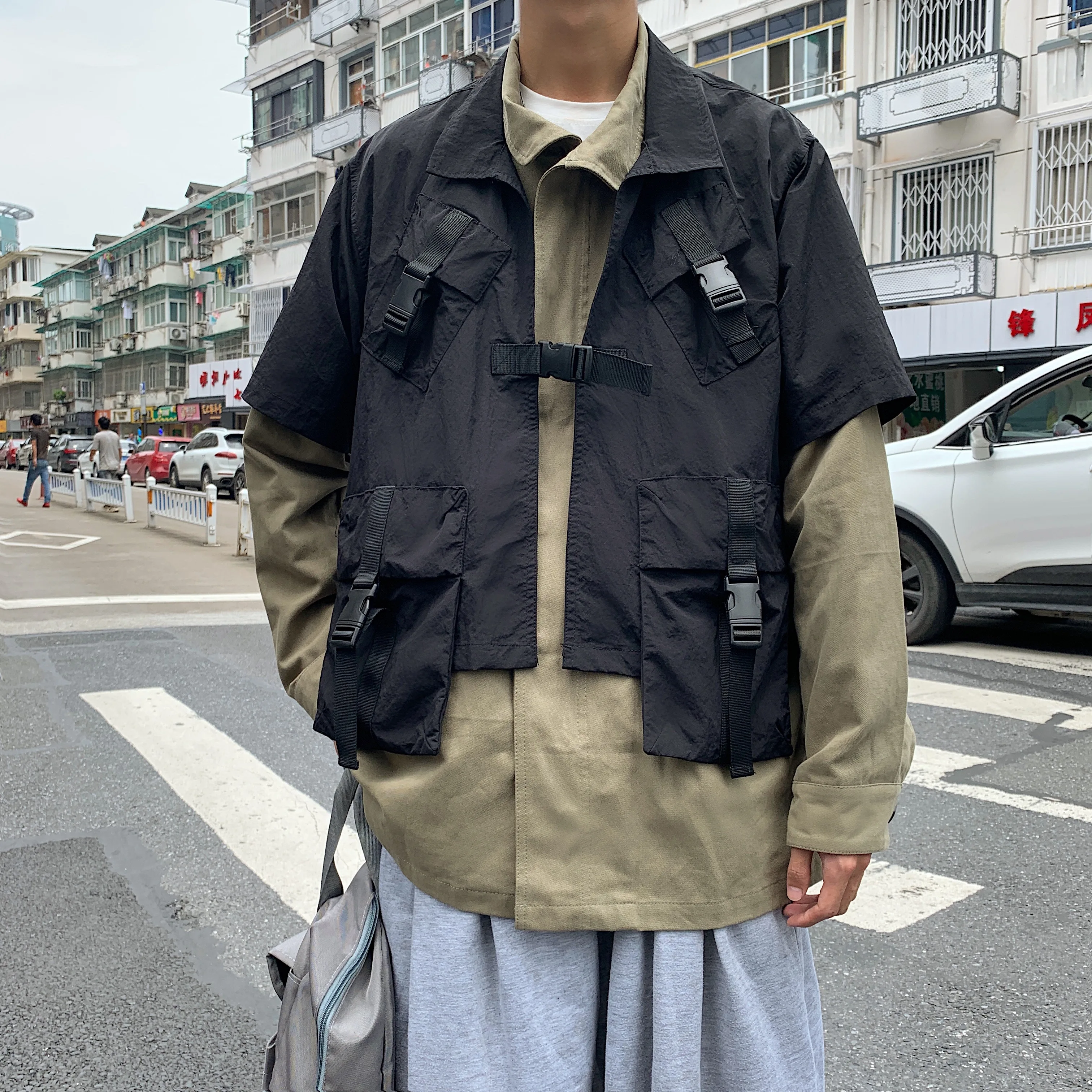 Мужская ветровка осень 2021 повседневная винтажная Свободная куртка-бомбер с