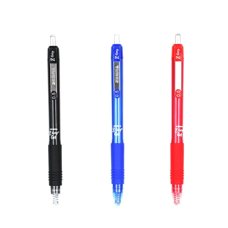 

Ручка Zebra C-JJ3 Z-Grip с гелевыми чернилами, шариковая ручка, ручка для письма Sarasa с зажимом 0,5 мм, японские черные/синие/красные чернила на выбор