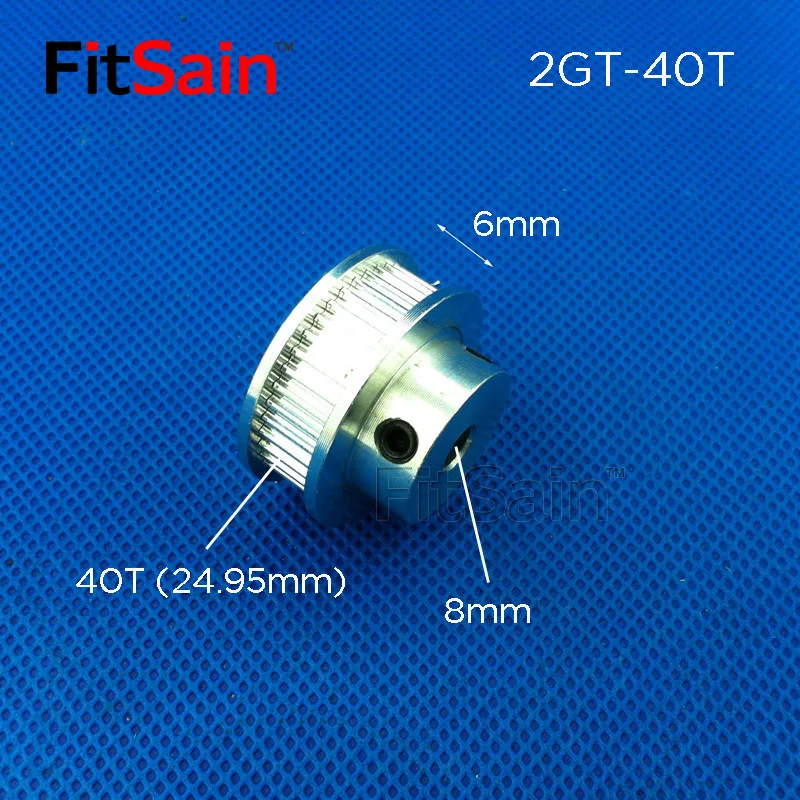 Фото FitSain-2GT 40T/48T/60T/80T Ширина 6 мм шкив из алюминиевого сплава коэффициент снижения привода синхронное центральное отверстие колеса 5/6/6.35/8/10/12 №2