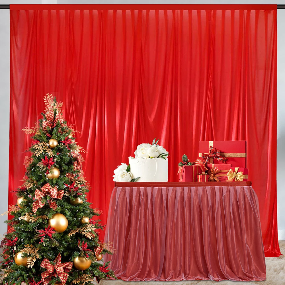 

Simple Clean Christmas Background Curtain Party White Backdrop Wedding Decoration Fabric Home Durable Reusable Easy Install