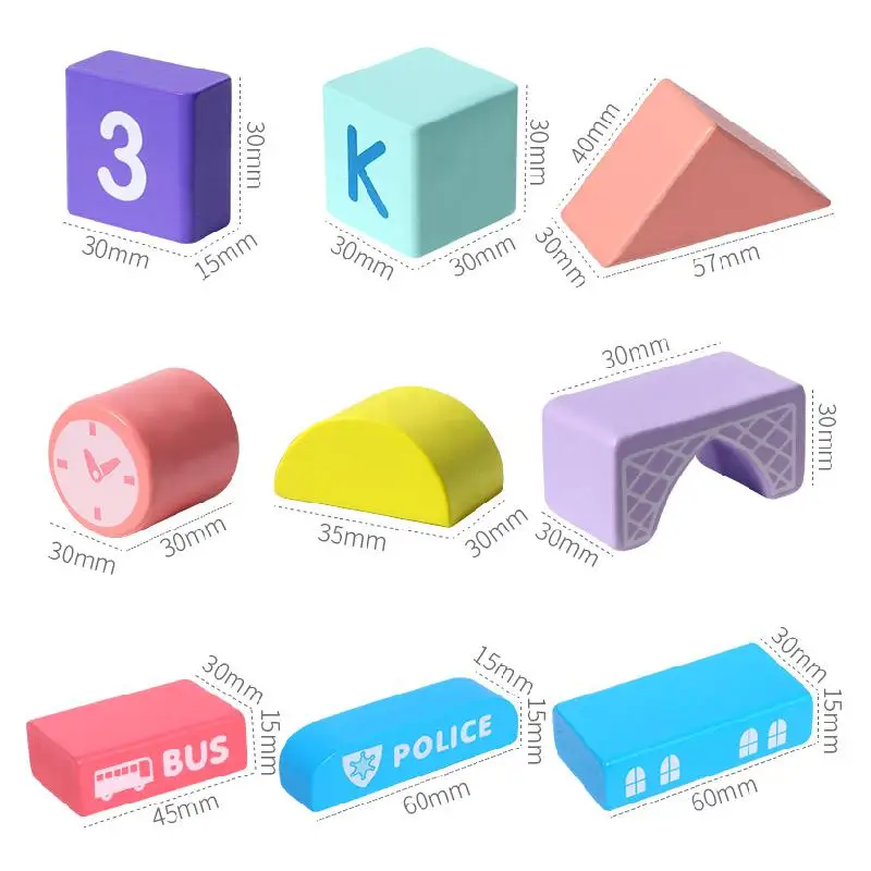

108pcs Montessori Wooden Material Children's Toys Alphanumeric Macaron Early Education Enlightenment City Colorful Blocks Toys