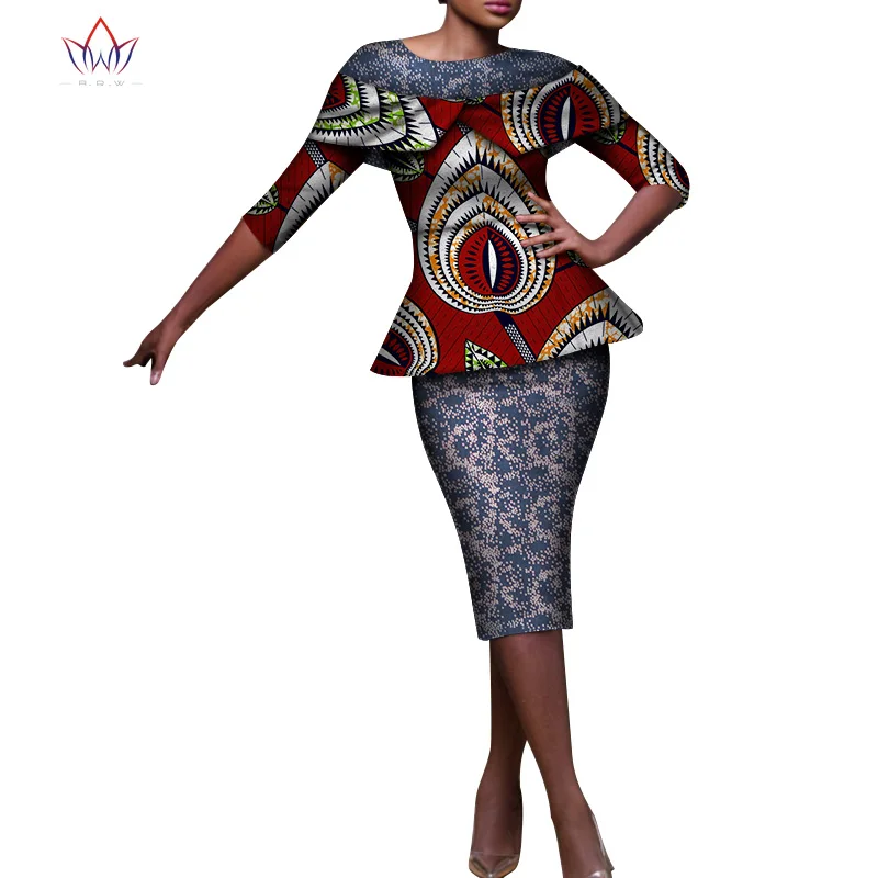 

Женская одежда в африканском стиле, комплект из 2 предметов, костюм с юбкой для женщин, топы и юбка с принтом, комплект с юбкой в африканском с...