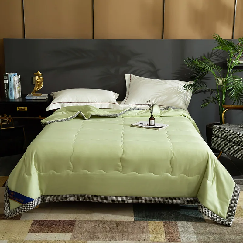 

Hilton Pure Color Washed Cotton Summer Quilt Houndstooth Thin Quilt Air Conditioner Quilt Plain Gift summer quilt