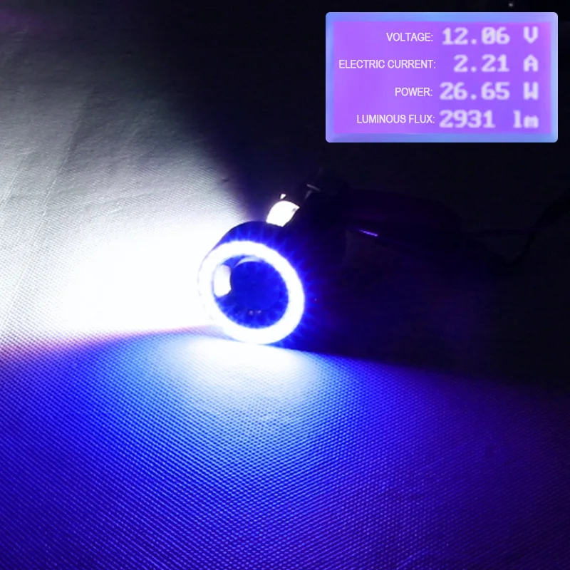 Ba20d светодиодный светильник для головы мотоцикла синий красный ангельский глаз
