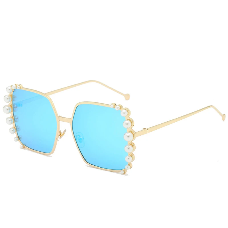 Горячие SHEN NUO 2 серии люксовый бренд ray bann поляризованные жемчужные готические солнцезащитные очки для женщин поляризованные очки квадратное зеркало - Цвет линз: Синий