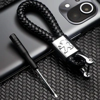 car hand woven rope keychain horseshoe buckle key rings auto gift key chains for peugeot 108 206 207 308 307 407 508 2008 3008