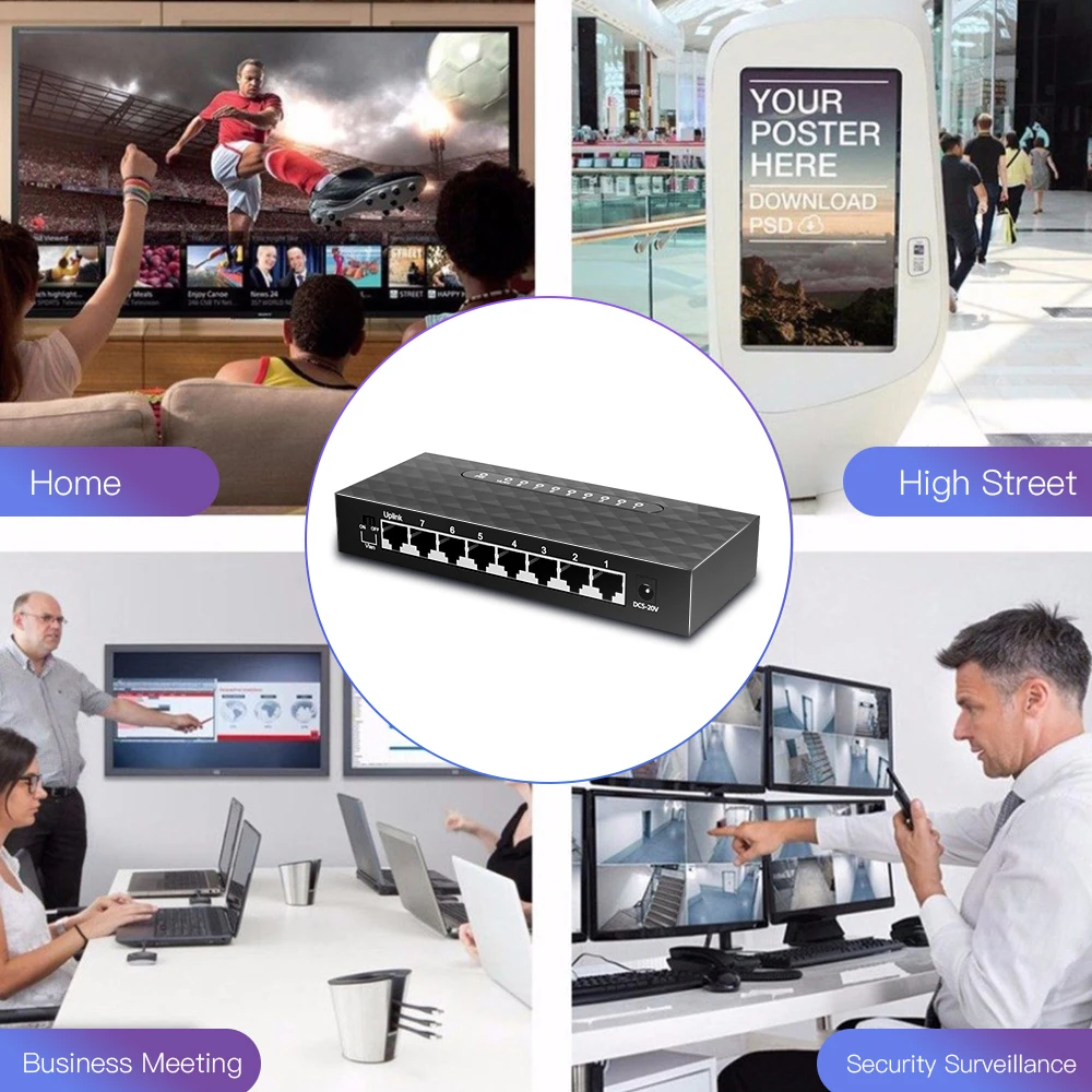 EDUP 8 портов 10/100 Мбит/с гигабитный коммутатор для сети Ethernet концентратор локальной