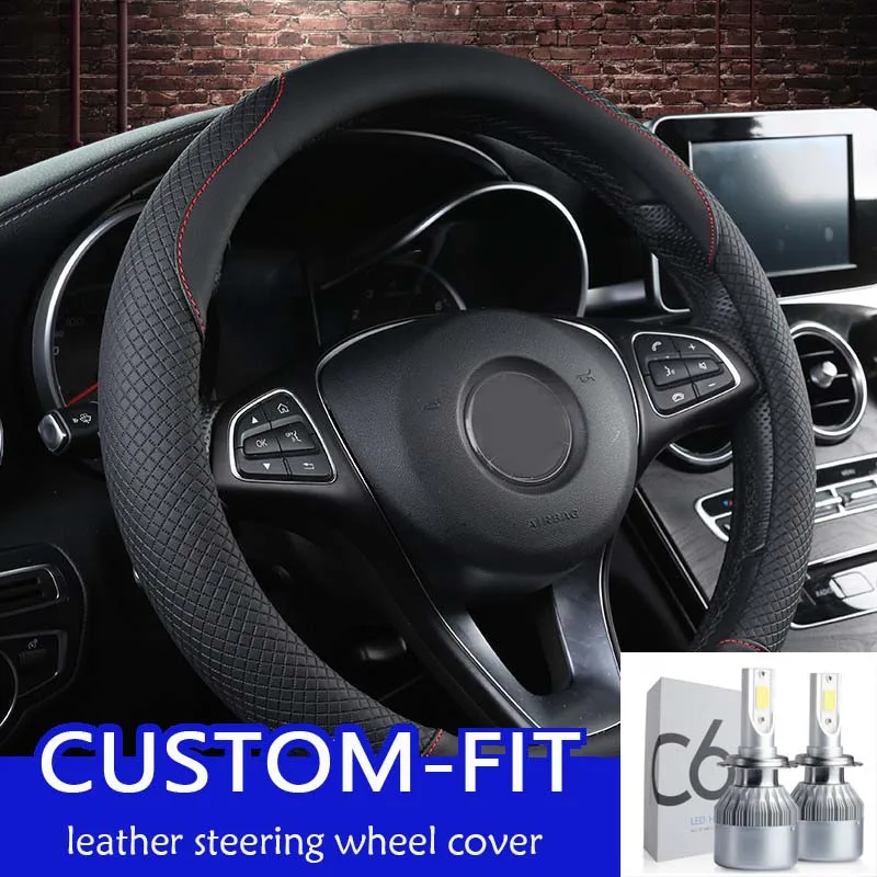 Шэнлао Кожаный Автомобильный руль для renault logan 2 renault megane 3 laguna 2 sandero fluence symbol kadjar kangoo sander - Название цвета: steering Covers D