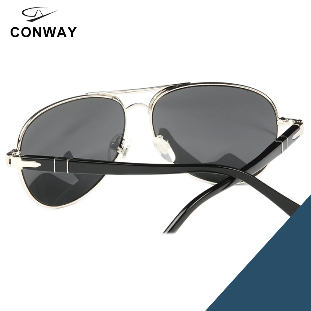 Conway, классические солнцезащитные очки пилота для мужчин и женщин, фирменный дизайн, солнцезащитные очки с пружинным шарниром, военные очки для вождения, металлическая оправа