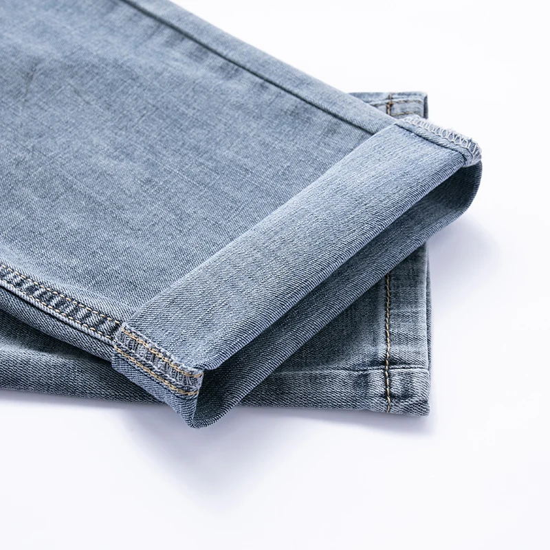 

Men's Casual Jeans Fashion Straight-leg Light-colored Loose Denim Trousers 2021 New Male Oversize Business Casual Pants Size 48