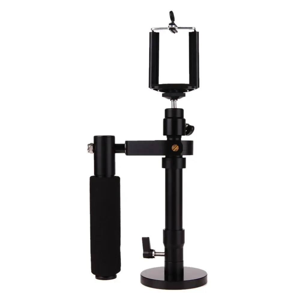 Black Foleto S30 Регулируемый мини ручной карданный видео съемочный фиксатор Steadycam для GOPRO iphone samsung телефон смартфон камеры - Цвет: Black